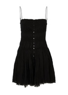 Free People Lausanne Cotton-gauze Mini Dress Black
