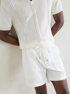 Mr P. - Straight-Leg Cotton Drawstring Shorts - White