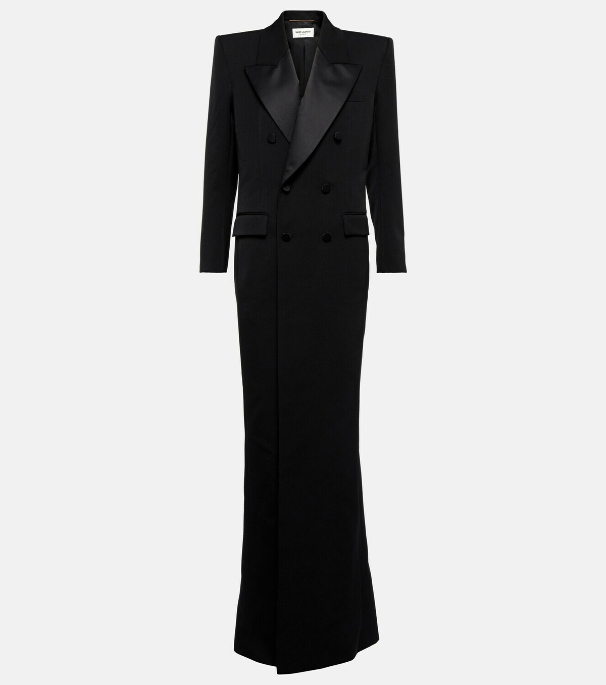 Saint Laurent - Tuxedo wool grain de poudre gown Saint Laurent