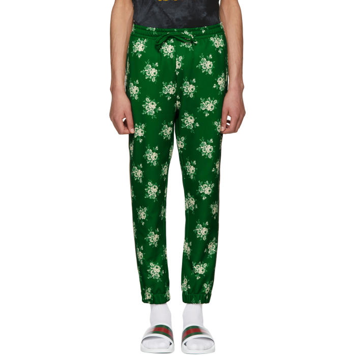 Photo: Gucci Green Floral Logo Lounge Pants 