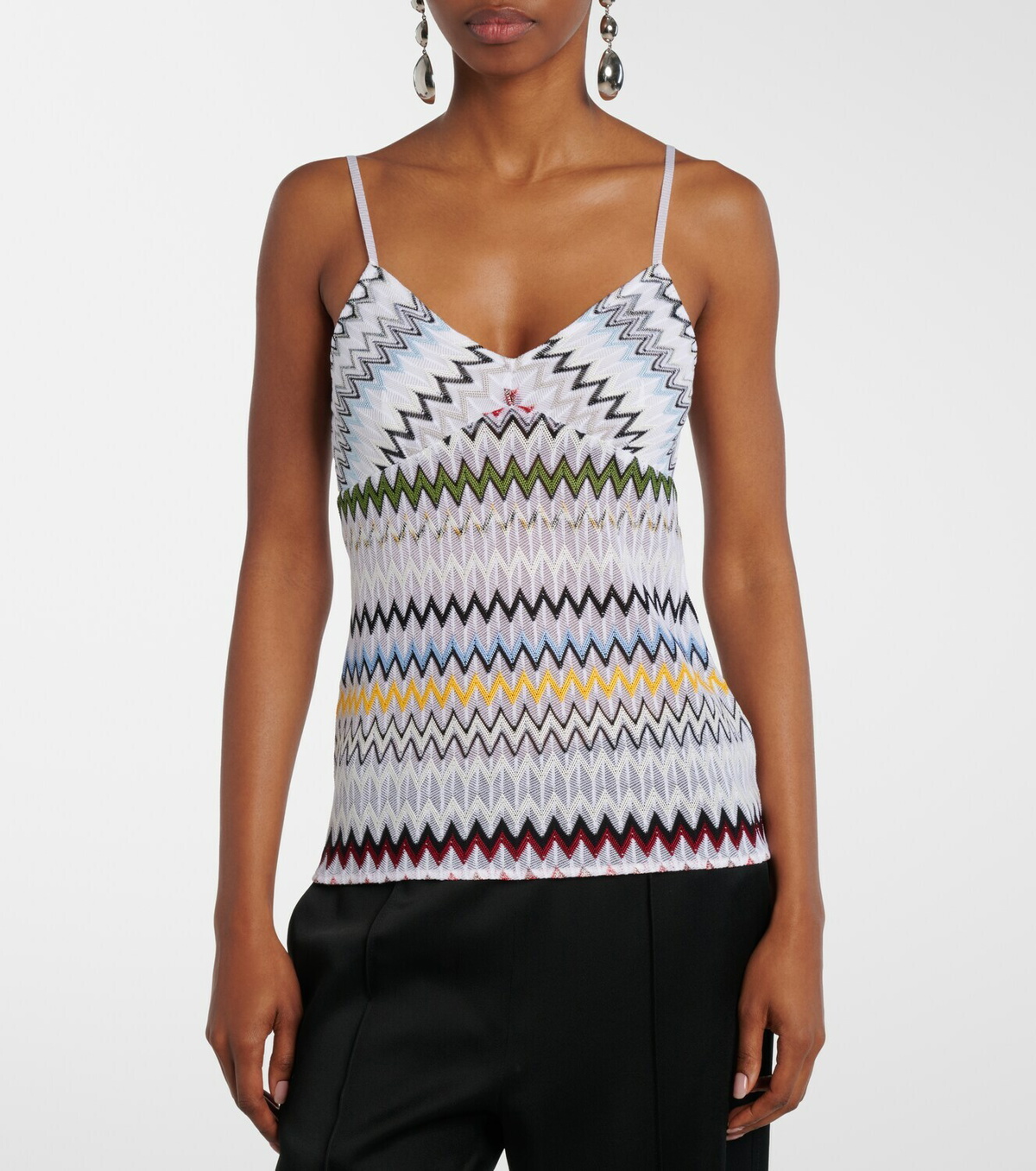 Missoni Chevron lamé tank top