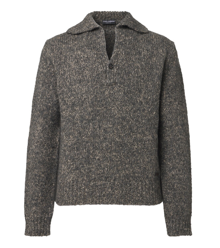 Photo: Dolce&Gabbana Wool, alpaca, and linen polo sweater