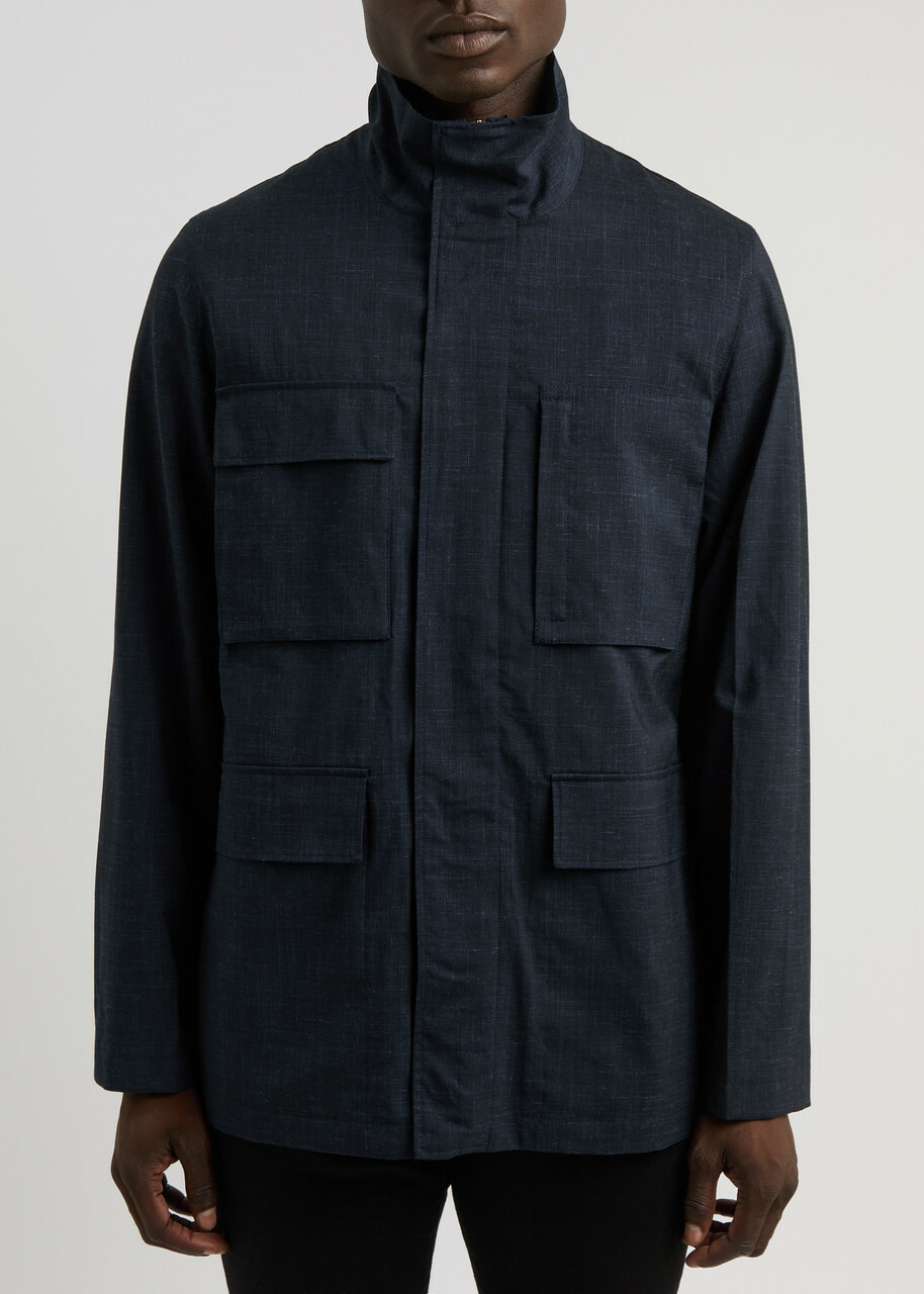 ジャケット・アウター PAUL SMITH High-Neck Urban Wool Coat Paul Smith Wool-blend Jacket Navy Paul Smith
