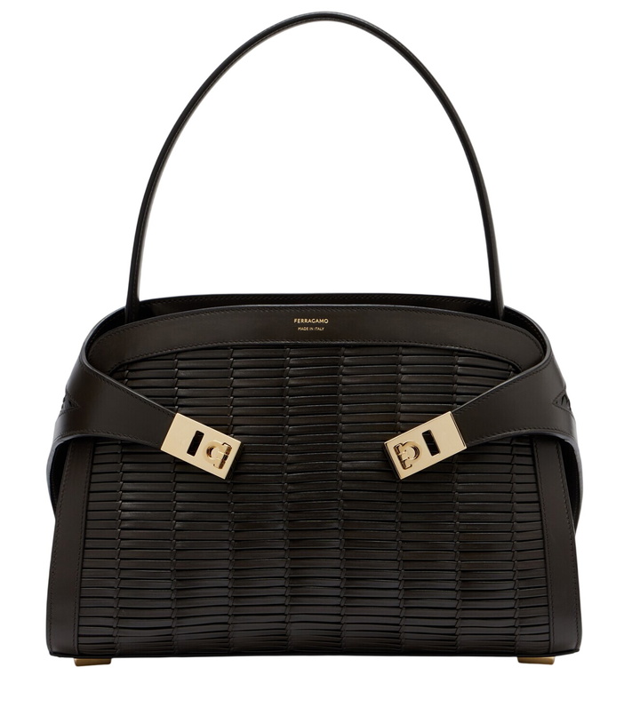 Photo: Ferragamo Hug Medium woven leather shoulder bag