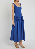 Sister Jane Diary Bow-embellished Woven Midi Dress Blue