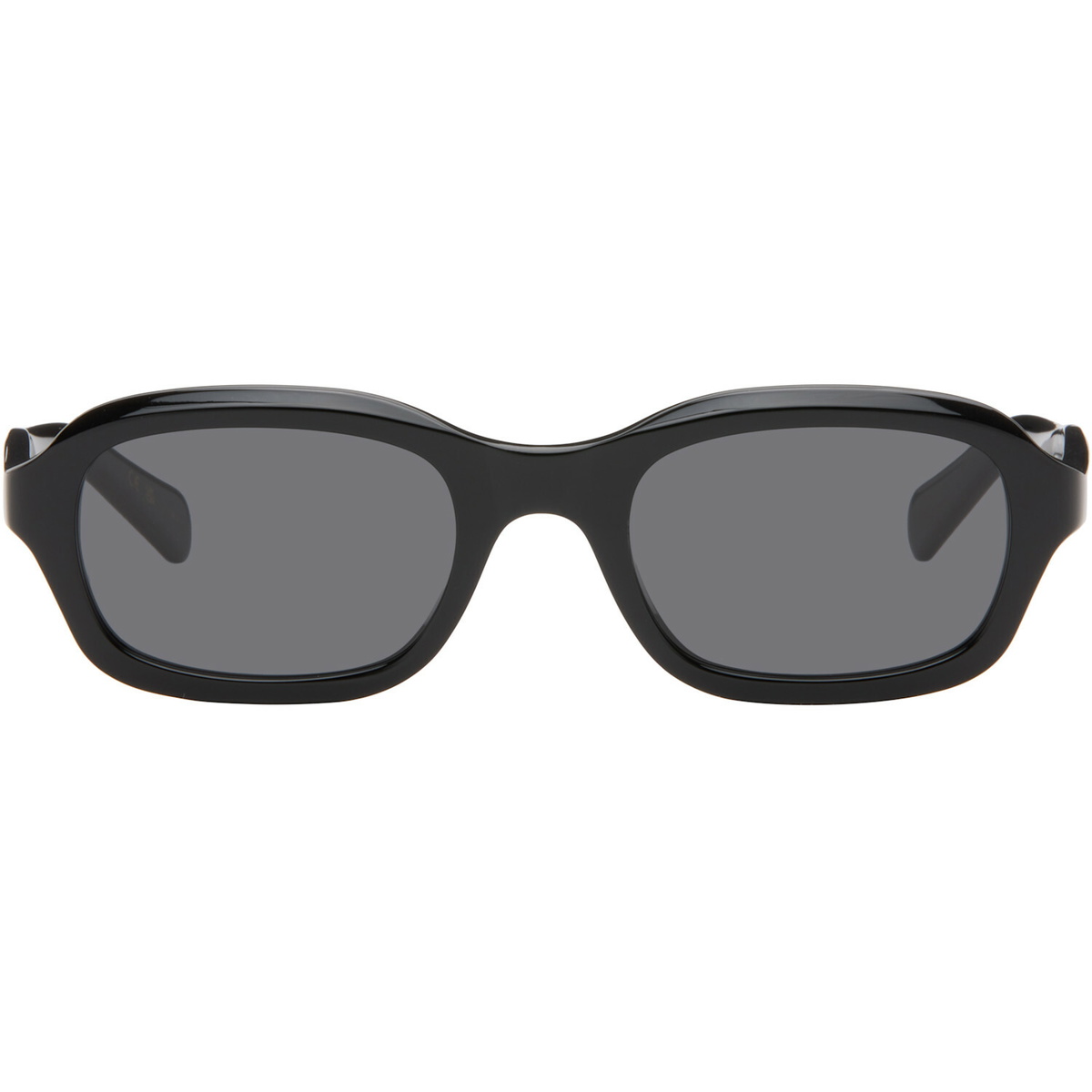 Valentino Black Rectangular Acetate Sunglasses