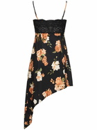 WEWOREWHAT Asymmetric Lace Mini Dress