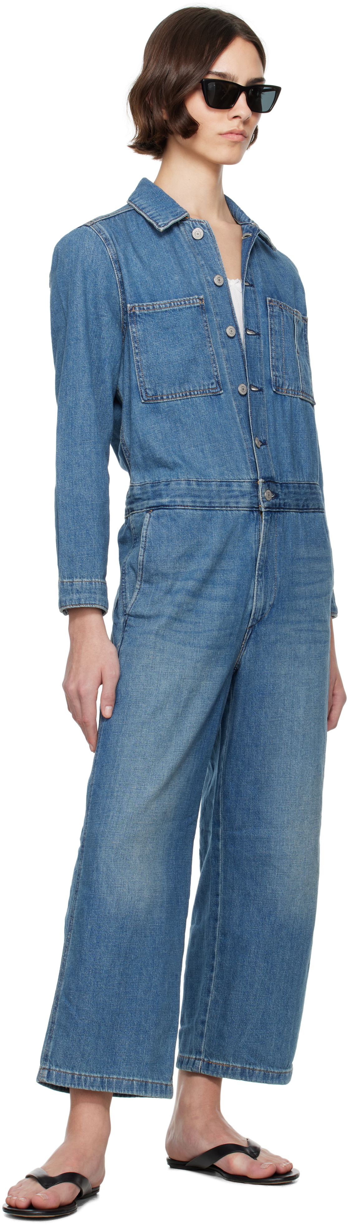 Levi's Blue Iconic Linen+ Denim Jumpsuit