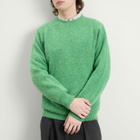 YMC Men's Suedehead Crew Neck Jumper in Green
