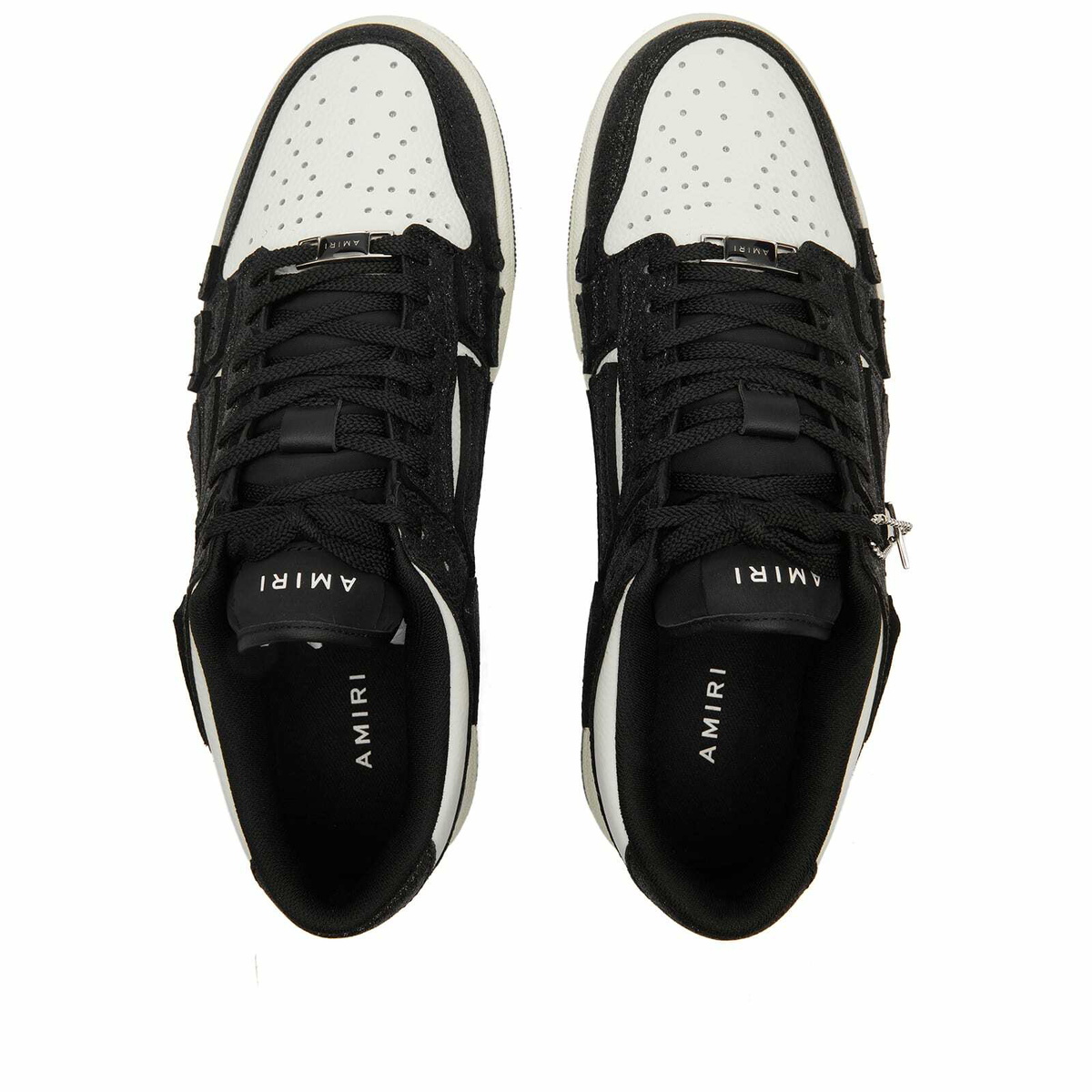【抜け感と高級感】AMIRI ブラック Crystal Skel Low スニーカー AMIRI Men's Crystal Skel Top Low Sneakers in Black Amiri