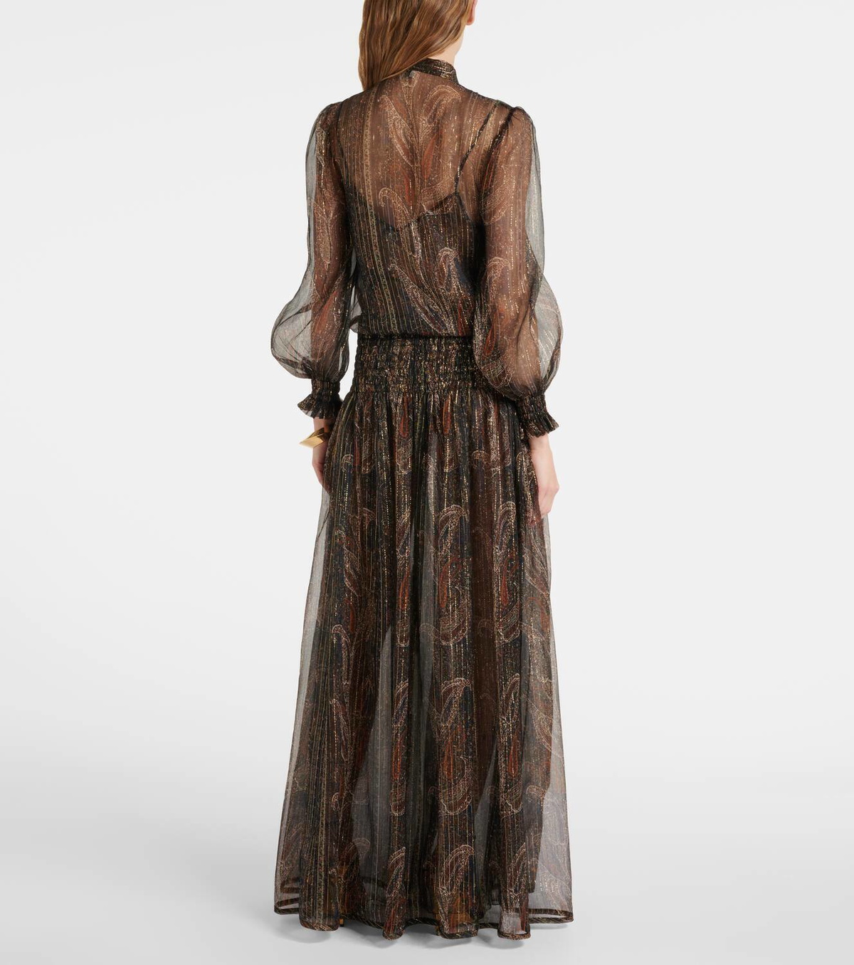 Saint Laurent Lavallière paisley silk-blend maxi dress Saint Laurent
