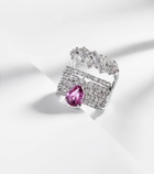 Yeprem Reign Supreme 18kt white gold ring with diamonds and sapphire