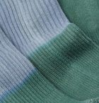 Mr P. - Tie-Dyed Cotton-Blend Socks - Blue