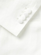 De Petrillo - Cantone Shawl-Collar Double-Breasted Linen Tuxedo Jacket - White