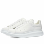 Alexander McQueen Men's Heel Tab Wedge Sole Sneakers in White