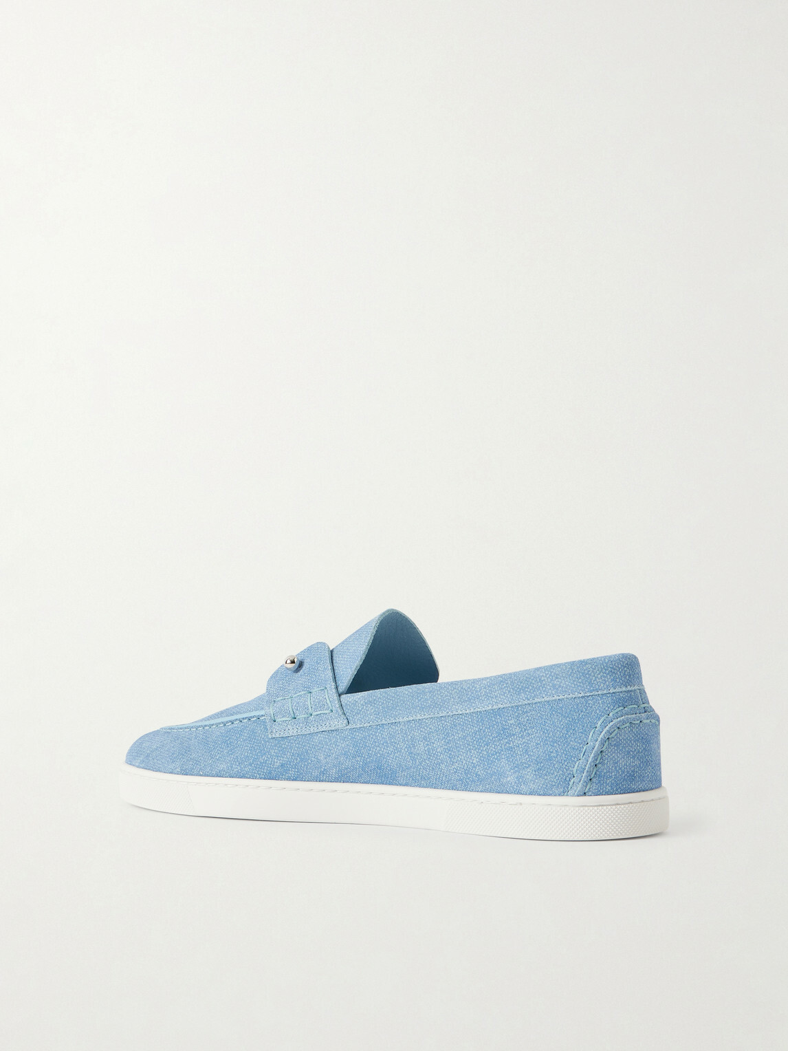 Christian Louboutin - Chambeliboat Embellished Printed Suede Loafers - Blue