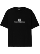 BALENCIAGA - Logo-Print Cotton-Jersey T-Shirt - Black