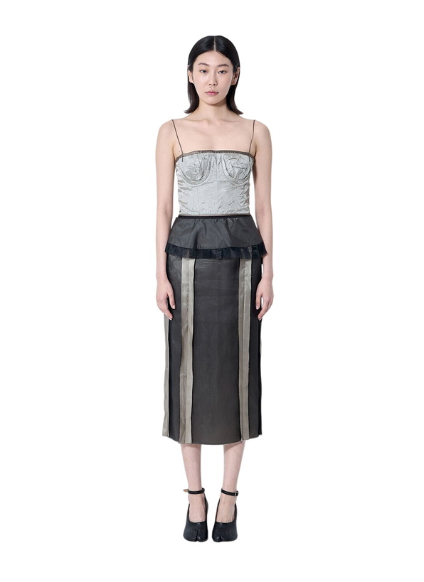 Photo: Maison Margiela Contrast Panel Silk Midi Dress