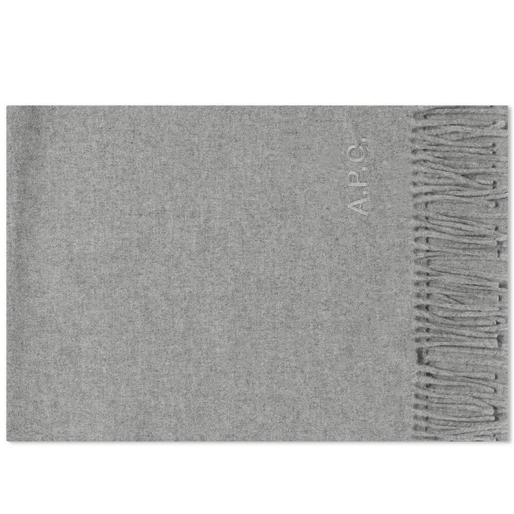 Photo: A.P.C. Ambroise Embroidered Scarf in Grey Heather