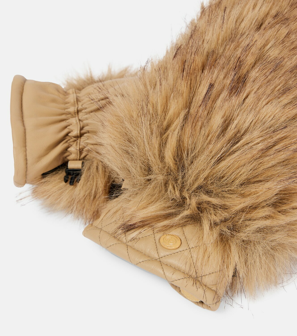 Goldbergh Hill faux fur-trimmed leather ski mittens