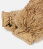 Goldbergh Hill faux fur-trimmed leather ski mittens