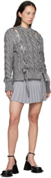 Pushbutton Silver Knit Sweater