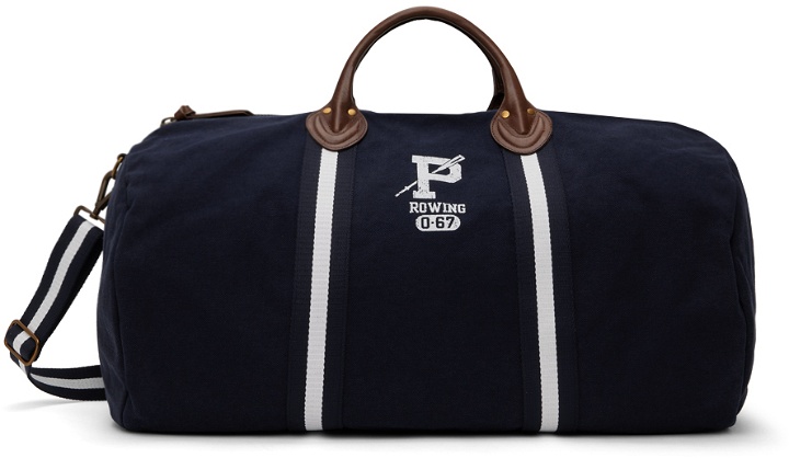 Photo: Polo Ralph Lauren Navy Leather Trim Canvas Duffle Bag