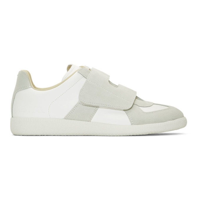 Photo: Maison Margiela White and Grey Replica Bowling Sneakers