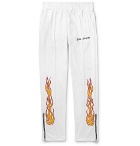 Palm Angels - Tapered Glittered-Print Tech-Jersey Track Pants - White