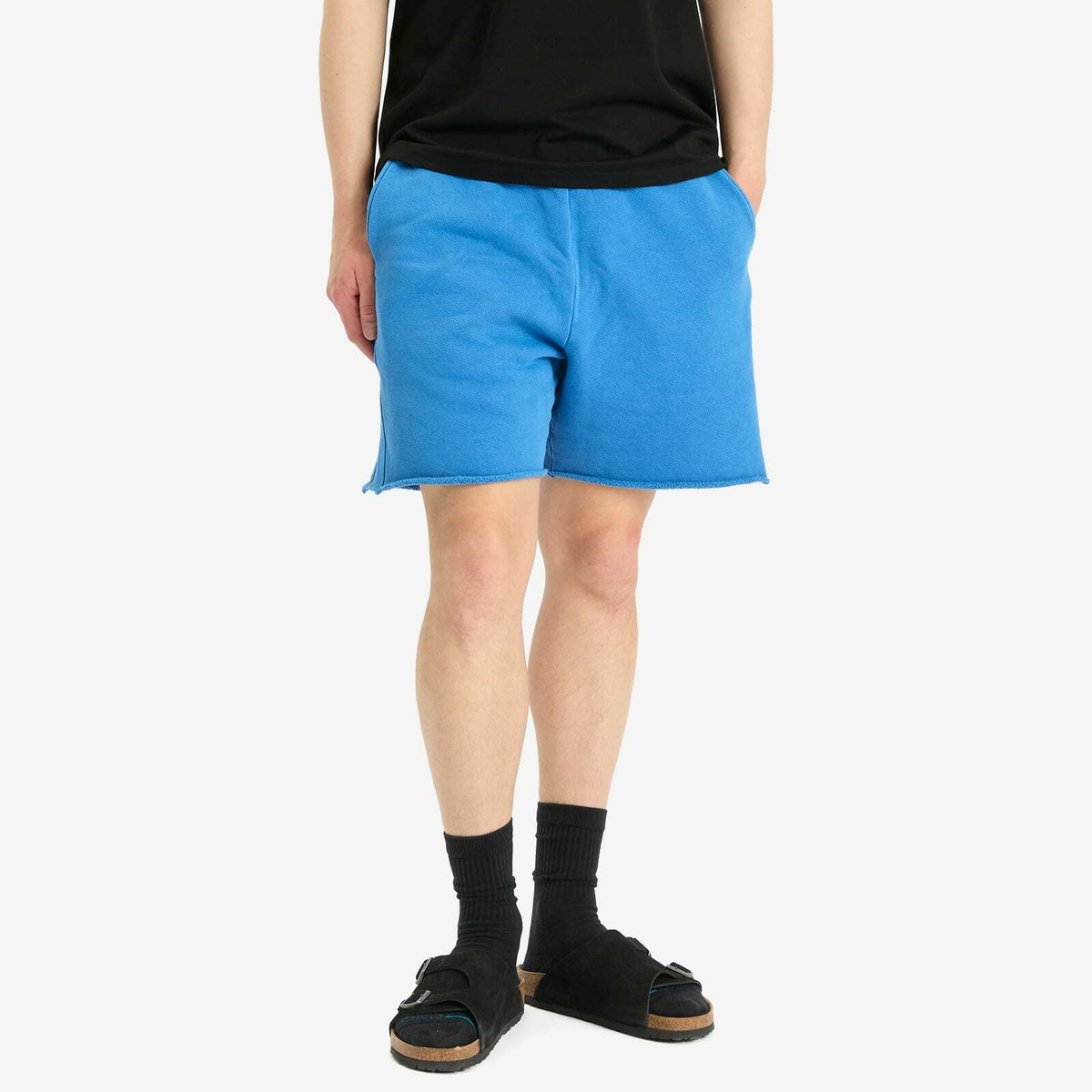 Les Tien Men's s Heavyweight Yacht Sweat Short in Washed Electric Blue