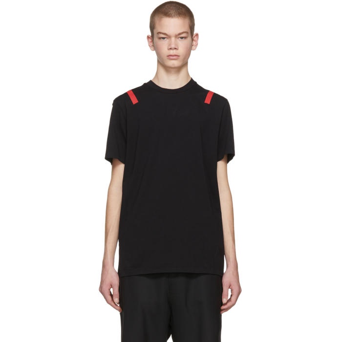 Photo: Neil Barrett Black and Red Taped Shoulder T-Shirt 
