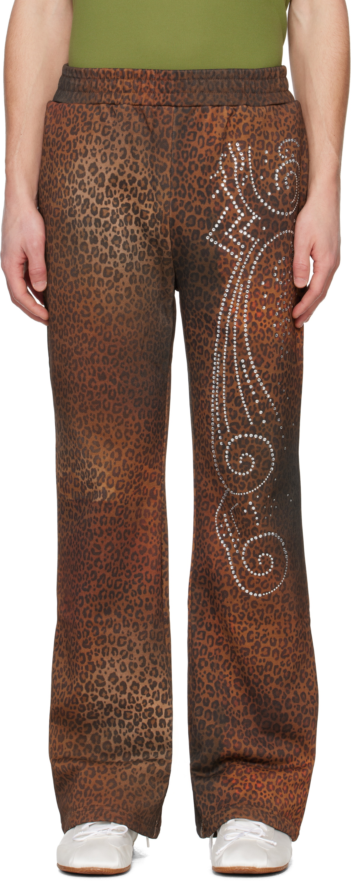 【PRAYING】CHEETAH STUDDED TERRY PANTS_MULTI Praying Brown Cheetah Studded Terry Sweatpants Praying