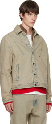 BLUEMARBLE Beige Darted Denim Trucker Jacket