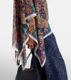 Etro Printed silk crêpe de chine poncho