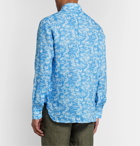 Kiton - Printed Linen Shirt - Blue