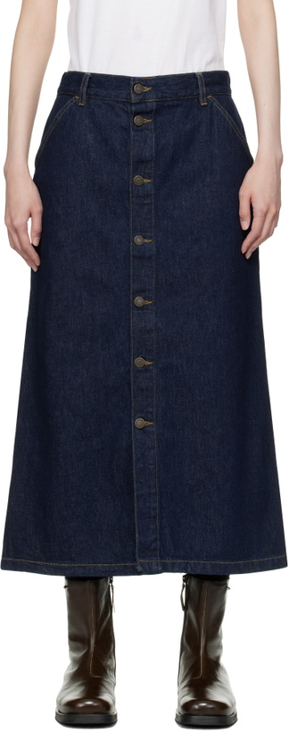 Photo: Carhartt Work In Progress Blue Marvin Denim Midi Skirt