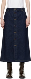 Carhartt Work In Progress Blue Marvin Denim Midi Skirt