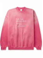 VETEMENTS - Oversized Embroidered Printed Distressed Cotton-Jersey Sweatshirt - Pink