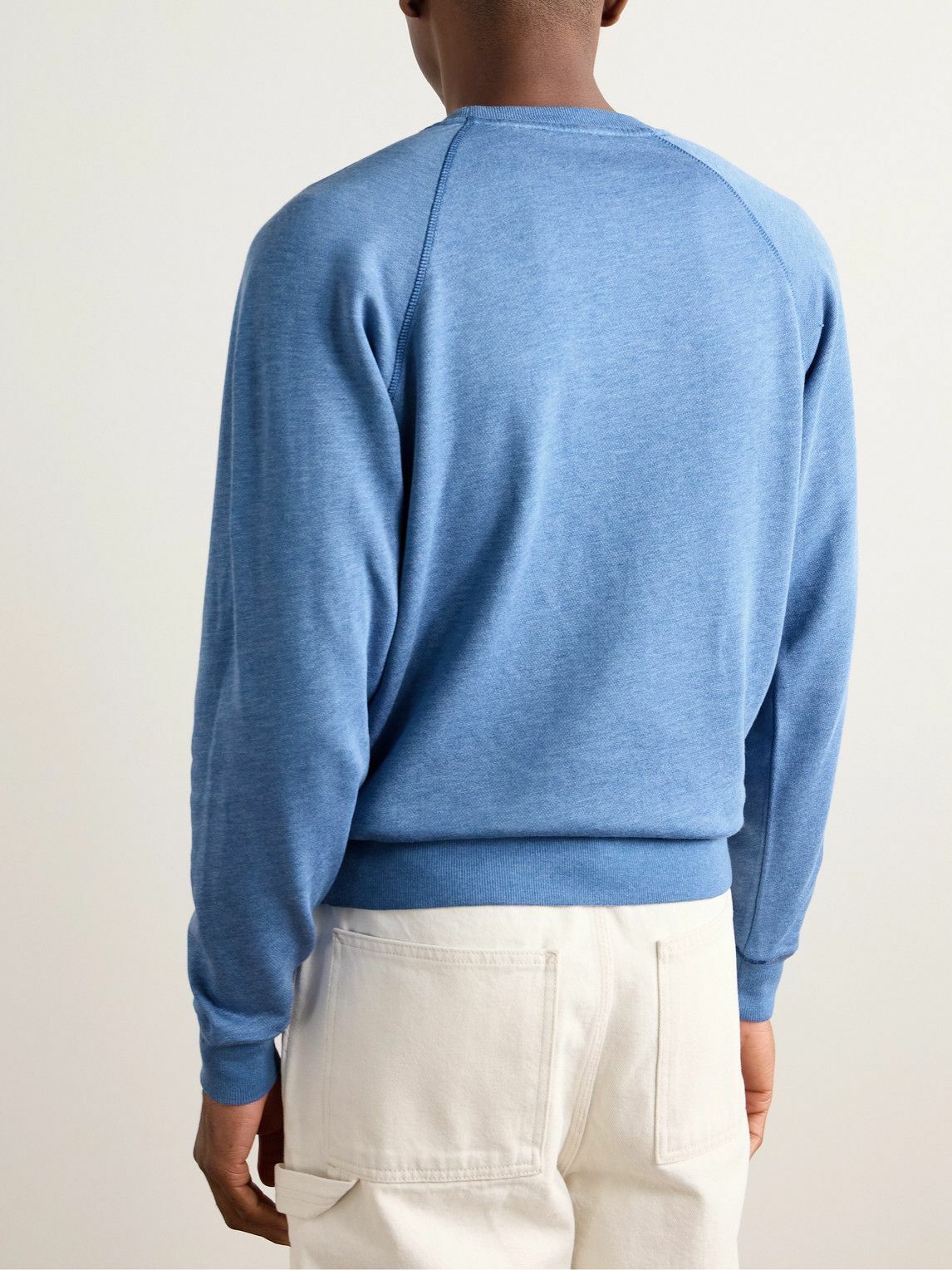 TOM FORD - Cotton-Blend Jersey Sweatshirt - Blue