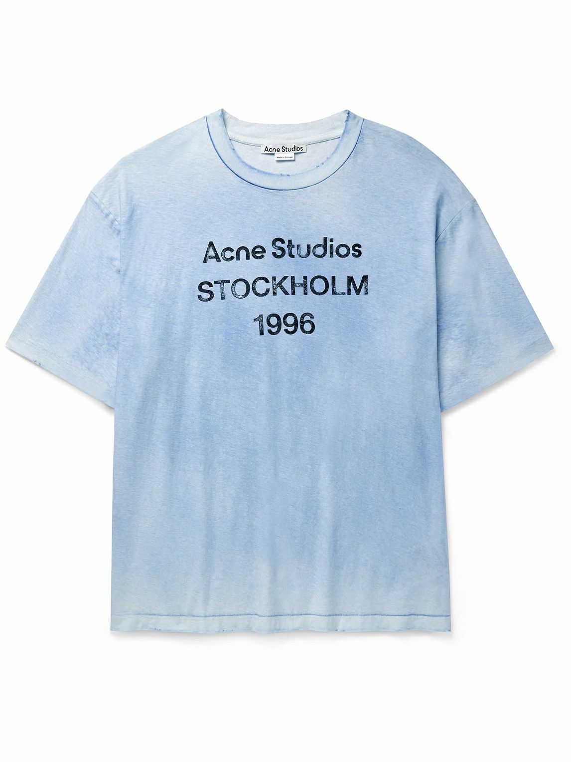 Acne Studios - Exford Distressed Logo-Print Cotton and Hemp-Blend