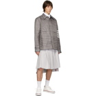 Thom Browne Grey Down 4-Bar Quilted Shirt Jacket