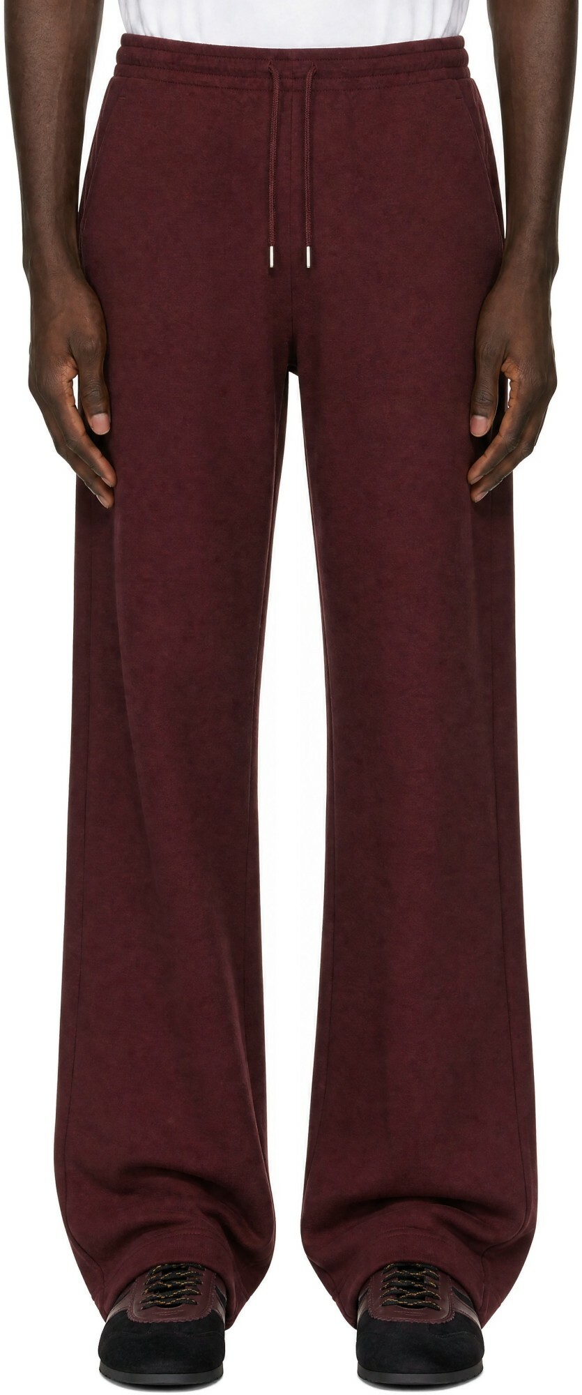 Dries Van Noten Burgundy Cotton Sweatpants