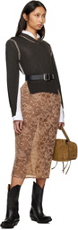 Acne Studios Brown Lace Midi Skirt
