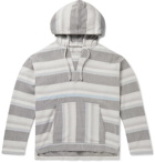 Outerknown - Striped Organic Cotton-Jacquard Hooded Sweater - Blue