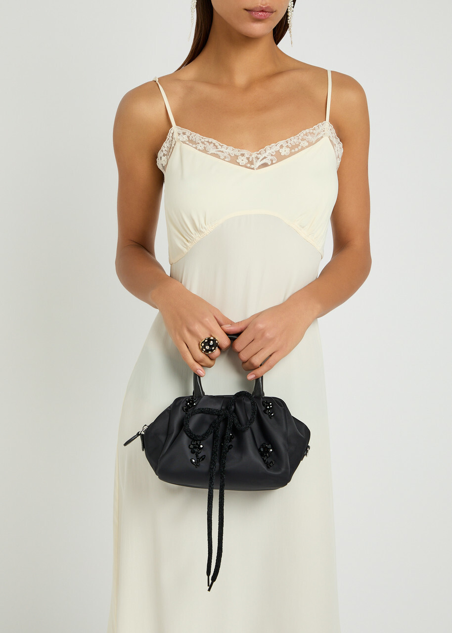 Simone Rocha Mini Embellished Gathered top Handle bag - Black - One Size