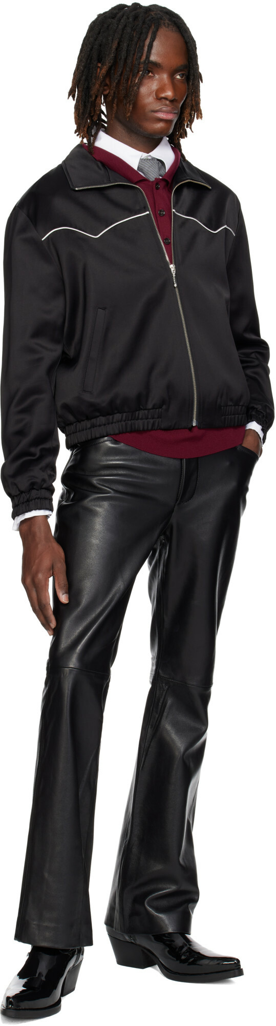 Ernest W. Baker Black Western Track Jacket