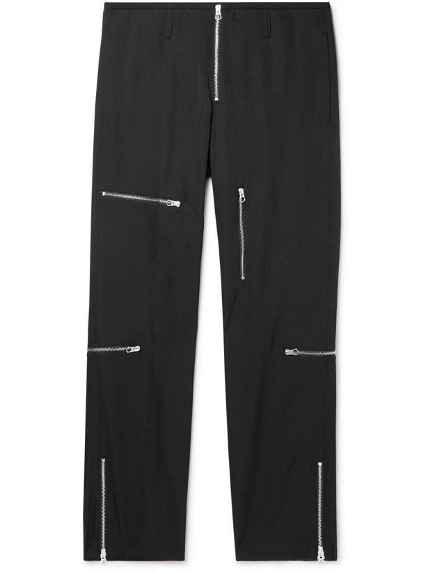 Photo: Jil Sander - Straight-Leg Zip-Detailed Wool Trousers - Black