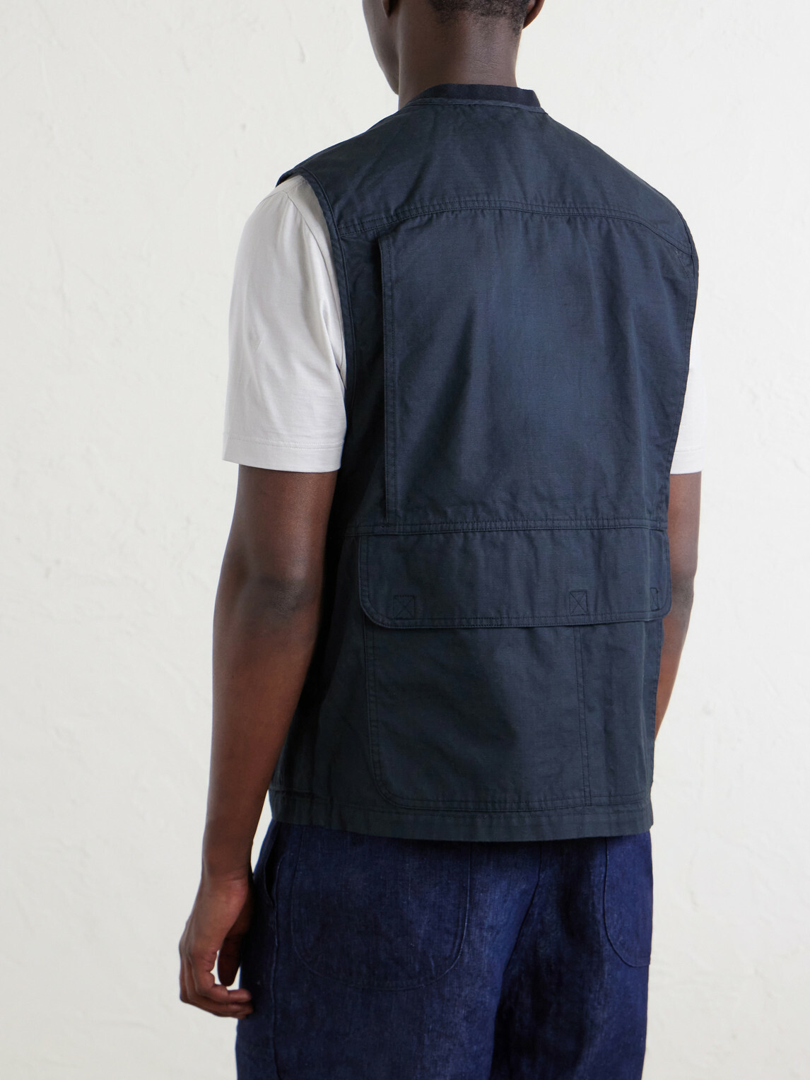 OrSlow - Utility Cotton Vest - Blue