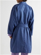 Turnbull & Asser - Hayhurt Linen Kimono Robe - Blue