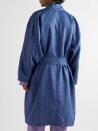 Turnbull & Asser - Hayhurt Linen Kimono Robe - Blue
